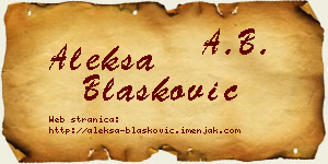 Aleksa Blašković vizit kartica